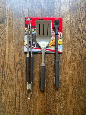Weber Precision 3-Piece Grill Stainless Steel BBQ Tool Set | NWT